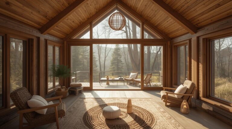 Immerse yourself in serene environments designed for deep relaxation, rejuvenation, and personal growth. Find your sanctuary. 一张宁静的疗养环境图片山间小屋 290px (2)