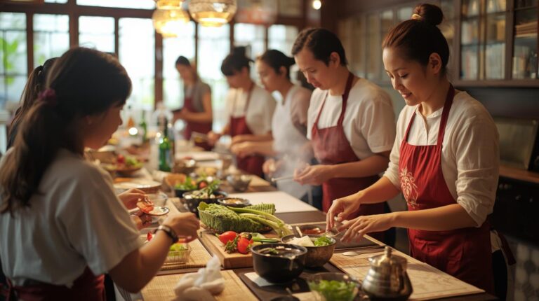 一张展示互动学习场景的图片 Engage in hands-on activities and learn practical skills for a healthier, more mindful lifestyle from local experts. 健康烹饪 (中医食疗） 290px