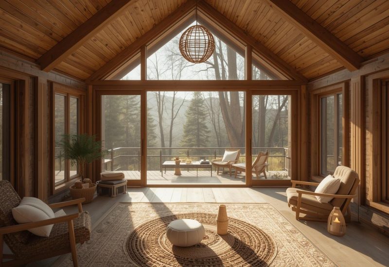 Immerse yourself in serene environments designed for deep relaxation, rejuvenation, and personal growth. Find your sanctuary. 一张宁静的疗养环境图片山间小屋 290px (2)